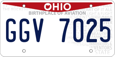 OH license plate GGV7025
