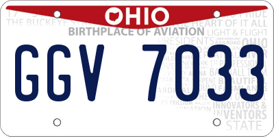 OH license plate GGV7033