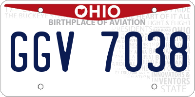 OH license plate GGV7038