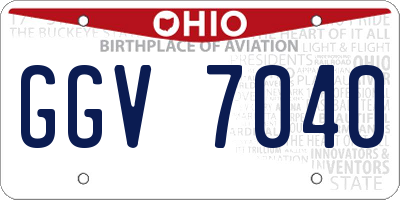 OH license plate GGV7040