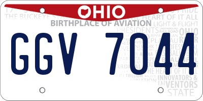 OH license plate GGV7044