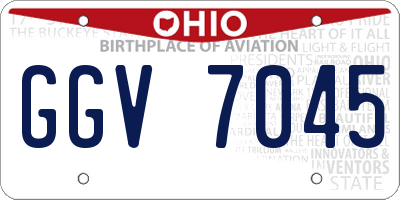OH license plate GGV7045