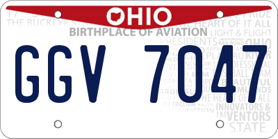 OH license plate GGV7047