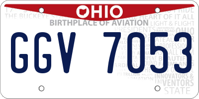 OH license plate GGV7053
