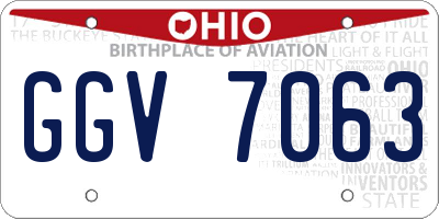 OH license plate GGV7063