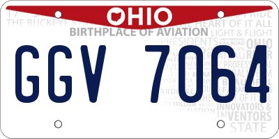 OH license plate GGV7064