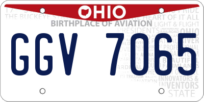 OH license plate GGV7065
