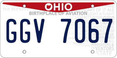 OH license plate GGV7067