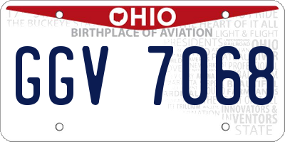 OH license plate GGV7068