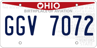 OH license plate GGV7072