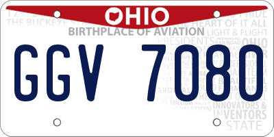 OH license plate GGV7080
