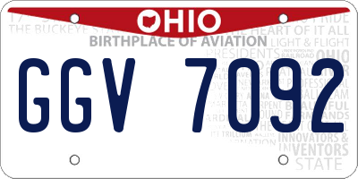 OH license plate GGV7092