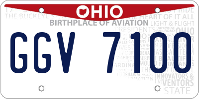 OH license plate GGV7100