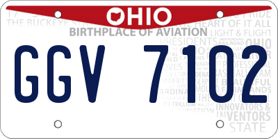 OH license plate GGV7102