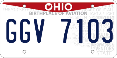 OH license plate GGV7103