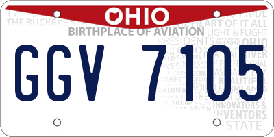 OH license plate GGV7105