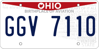 OH license plate GGV7110
