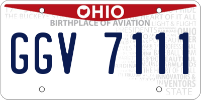 OH license plate GGV7111