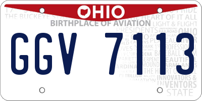 OH license plate GGV7113