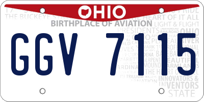 OH license plate GGV7115