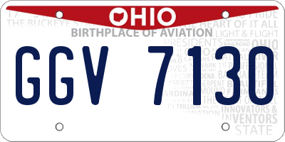 OH license plate GGV7130