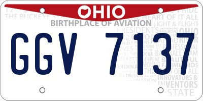 OH license plate GGV7137