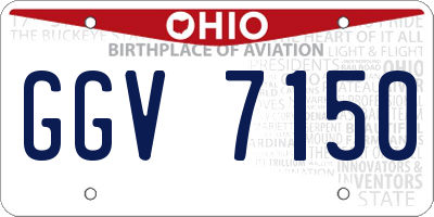 OH license plate GGV7150