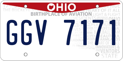 OH license plate GGV7171