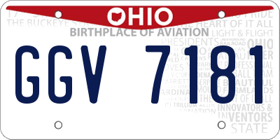 OH license plate GGV7181