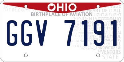 OH license plate GGV7191