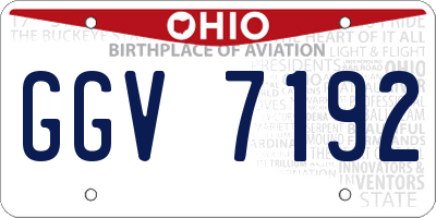 OH license plate GGV7192
