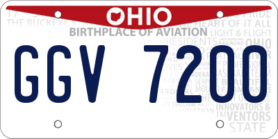 OH license plate GGV7200