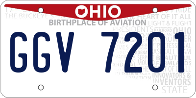 OH license plate GGV7201