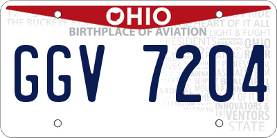 OH license plate GGV7204