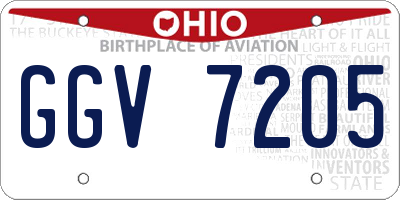 OH license plate GGV7205