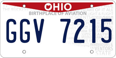OH license plate GGV7215
