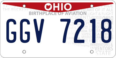 OH license plate GGV7218