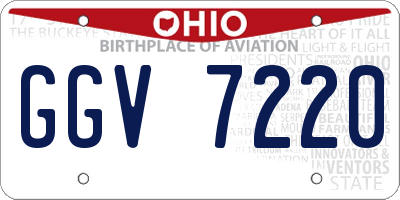 OH license plate GGV7220