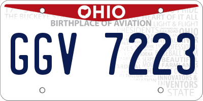 OH license plate GGV7223