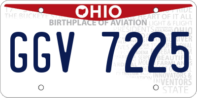 OH license plate GGV7225