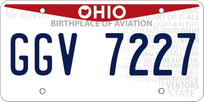 OH license plate GGV7227