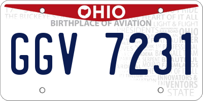 OH license plate GGV7231
