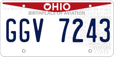 OH license plate GGV7243