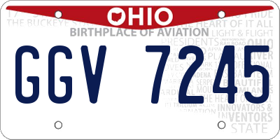 OH license plate GGV7245