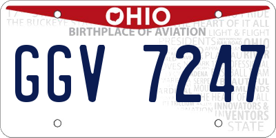 OH license plate GGV7247