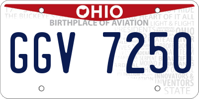 OH license plate GGV7250