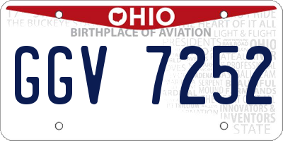 OH license plate GGV7252