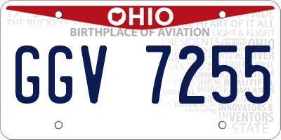 OH license plate GGV7255