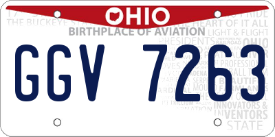 OH license plate GGV7263