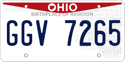 OH license plate GGV7265